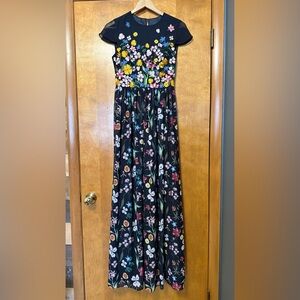 Ted Baker Mariz Maxi Dress Embroidered Floral Design size 1